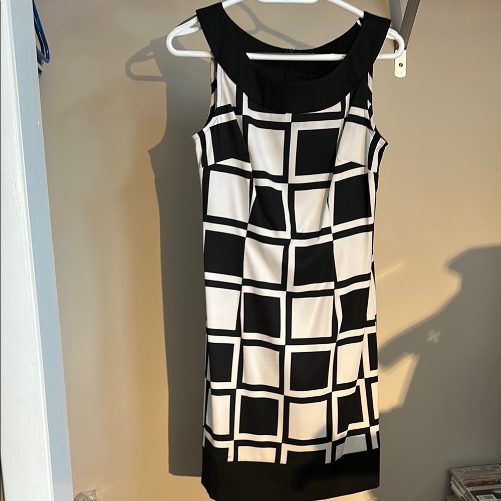 Black and White Geometric Dress